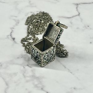Prayer Box Silver Tone Necklace